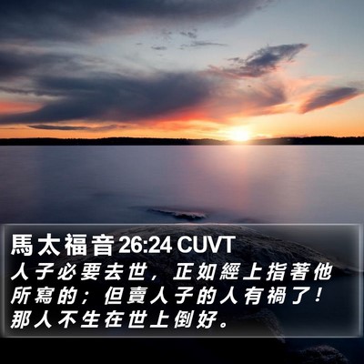 馬 太 福 音 26:24 CUVT Bible Verse Image