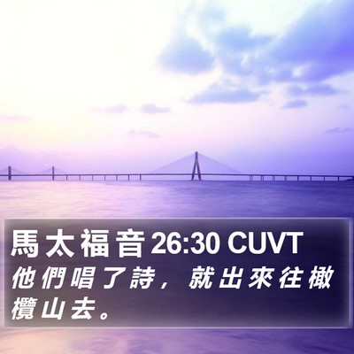 馬 太 福 音 26:30 CUVT Bible Verse Image