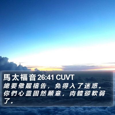 馬 太 福 音 26:41 CUVT Bible Verse Image