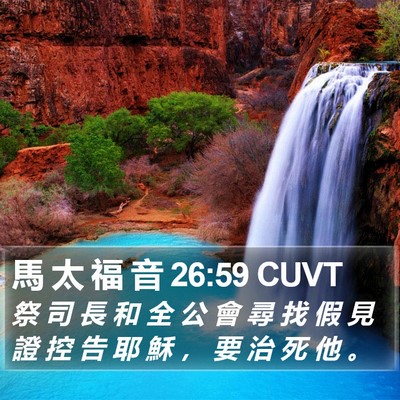 馬 太 福 音 26:59 CUVT Bible Verse Image