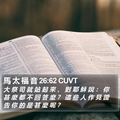 馬 太 福 音 26:62 CUVT Bible Verse Image