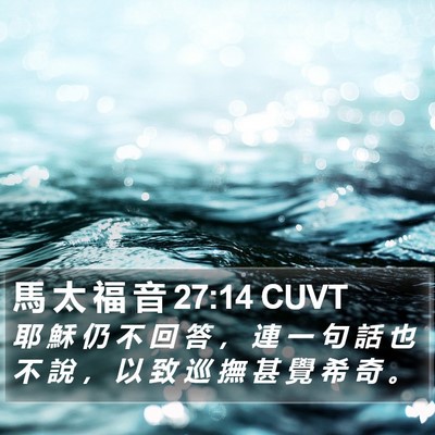 馬 太 福 音 27:14 CUVT Bible Verse Image