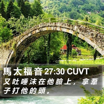 馬 太 福 音 27:30 CUVT Bible Verse Image