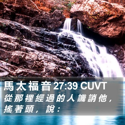 馬 太 福 音 27:39 CUVT Bible Verse Image
