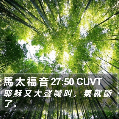 馬 太 福 音 27:50 CUVT Bible Verse Image