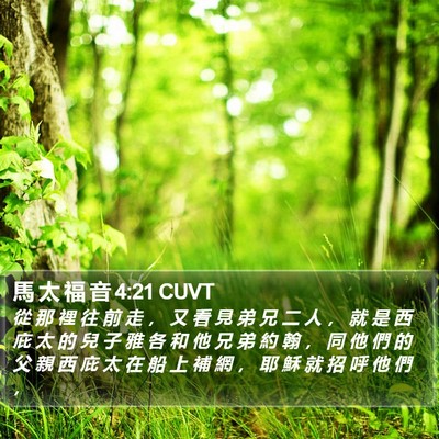 馬 太 福 音 4:21 CUVT Bible Verse Image