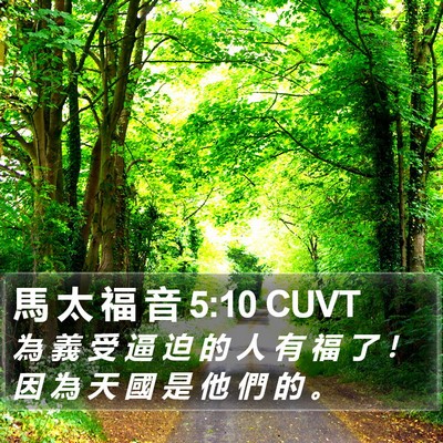 馬 太 福 音 5:10 CUVT Bible Verse Image