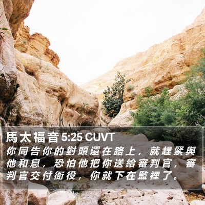 馬 太 福 音 5:25 CUVT Bible Verse Image