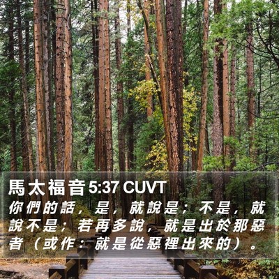 馬 太 福 音 5:37 CUVT Bible Verse Image