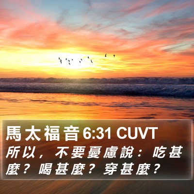 馬 太 福 音 6:31 CUVT Bible Verse Image