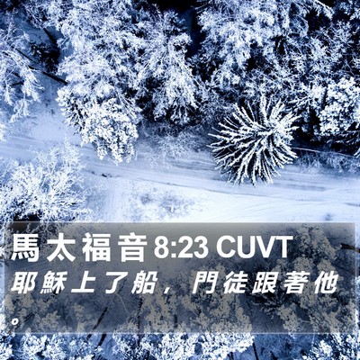 馬 太 福 音 8:23 CUVT Bible Verse Image
