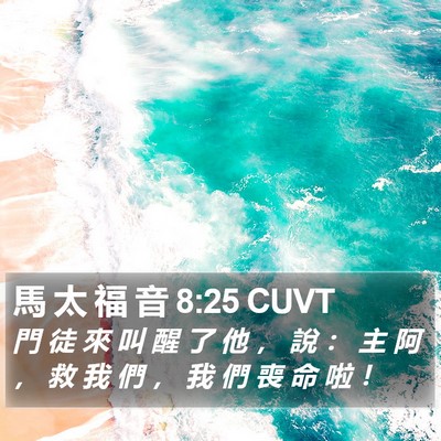 馬 太 福 音 8:25 CUVT Bible Verse Image