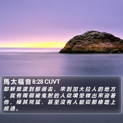 馬 太 福 音 8:28 CUVT Bible Verse Image