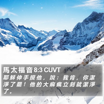 馬 太 福 音 8:3 CUVT Bible Verse Image