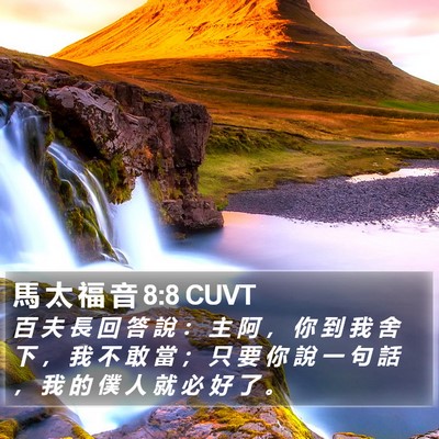 馬 太 福 音 8:8 CUVT Bible Verse Image