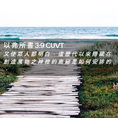 Picture 02 - 以 弗 所 書 3:9 CUVT - 又 使 眾 人 都 明 白 ， 這 歷 代 以 - Bible Verse Picture