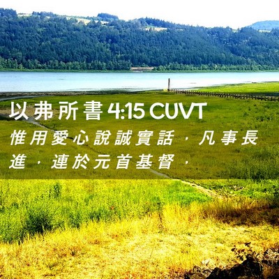 Picture 02 - 以 弗 所 書 4:15 CUVT - 惟 用 愛 心 說 誠 實 話 ， 凡 事 長 - Bible Verse Picture