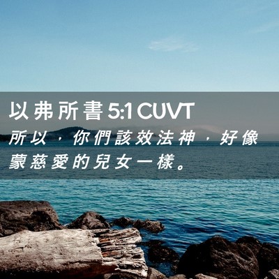 Picture 02 - 以 弗 所 書 5:1 CUVT - 所 以 ， 你 們 該 效 法 神 ， 好 像 - Bible Verse Picture