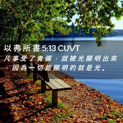 Picture 02 - 以 弗 所 書 5:13 CUVT - 凡 事 受 了 責 備 ， 就 被 光 顯 明 - Bible Verse Picture