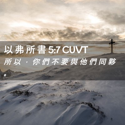 Picture 02 - 以 弗 所 書 5:7 CUVT - 所 以 ， 你 們 不 要 與 他 們 同 夥 - Bible Verse Picture