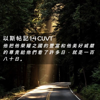 Picture 02 - 以 斯 帖 記 1:4 CUVT - 他 把 他 榮 耀 之 國 的 豐 富 和 他 - Bible Verse Picture