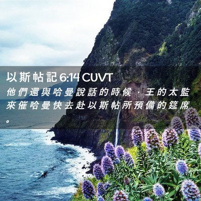 Picture 02 - 以 斯 帖 記 6:14 CUVT - 他 們 還 與 哈 曼 說 話 的 時 候 ， - Bible Verse Picture
