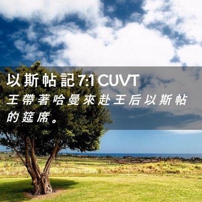 Picture 02 - 以 斯 帖 記 7:1 CUVT - 王 帶 著 哈 曼 來 赴 王 后 以 斯 帖 - Bible Verse Picture