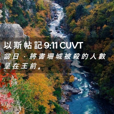 Picture 02 - 以 斯 帖 記 9:11 CUVT - 當 日 ， 將 書 珊 城 被 殺 的 人 數 - Bible Verse Picture