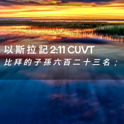Picture 02 - 以 斯 拉 記 2:11 CUVT - 比 拜 的 子 孫 六 百 二 十 三 名 - Bible Verse Picture