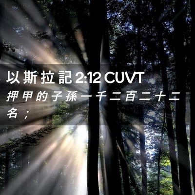 Picture 02 - 以 斯 拉 記 2:12 CUVT - 押 甲 的 子 孫 一 千 二 百 二 十 二 - Bible Verse Picture