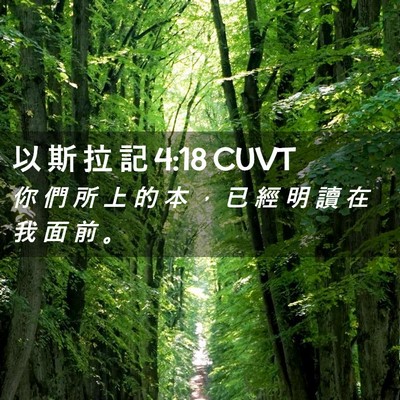 Picture 02 - 以 斯 拉 記 4:18 CUVT - 你 們 所 上 的 本 ， 已 經 明 讀 在 - Bible Verse Picture