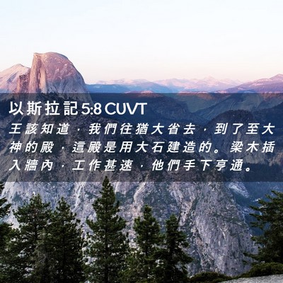 Picture 02 - 以 斯 拉 記 5:8 CUVT - 王 該 知 道 ， 我 們 往 猶 大 省 去 - Bible Verse Picture