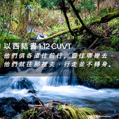 Picture 02 - 以 西 結 書 1:12 CUVT - 他 們 俱 各 直 往 前 行 。 靈 往 哪 - Bible Verse Picture