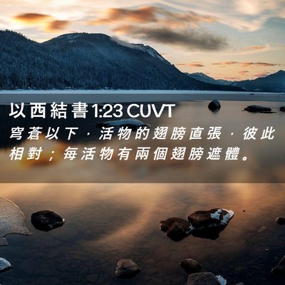 Picture 02 - 以 西 結 書 1:23 CUVT - 穹 蒼 以 下 ， 活 物 的 翅 膀 直 張 - Bible Verse Picture