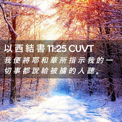 Picture 02 - 以 西 結 書 11:25 CUVT - 我 便 將 耶 和 華 所 指 示 我 的 一 - Bible Verse Picture