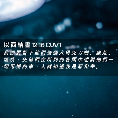 Picture 02 - 以 西 結 書 12:16 CUVT - 我 卻 要 留 下 他 們 幾 個 人 得 免 - Bible Verse Picture