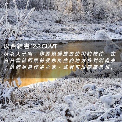 Picture 02 - 以 西 結 書 12:3 CUVT - 所 以 人 子 啊 ， 你 要 預 備 擄 去 - Bible Verse Picture