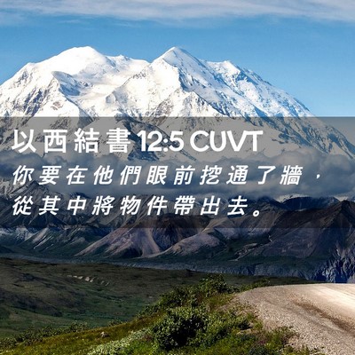 Picture 02 - 以 西 結 書 12:5 CUVT - 你 要 在 他 們 眼 前 挖 通 了 牆 ， - Bible Verse Picture