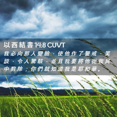 Picture 02 - 以 西 結 書 14:8 CUVT - 我 必 向 那 人 變 臉 ， 使 他 作 了 - Bible Verse Picture
