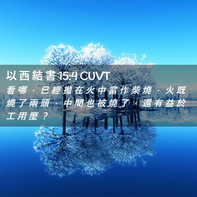 Picture 02 - 以 西 結 書 15:4 CUVT - 看 哪 ， 已 經 拋 在 火 中 當 作 柴 - Bible Verse Picture