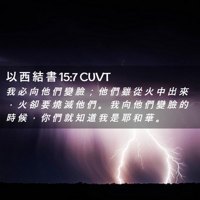 Picture 02 - 以 西 結 書 15:7 CUVT - 我 必 向 他 們 變 臉 ； 他 們 雖 從 - Bible Verse Picture