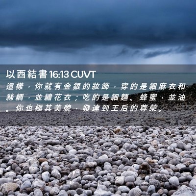 Picture 02 - 以 西 結 書 16:13 CUVT - 這 樣 ， 你 就 有 金 銀 的 妝 飾 ， - Bible Verse Picture