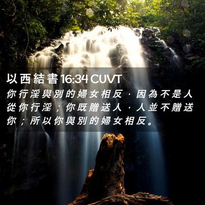 Picture 02 - 以 西 結 書 16:34 CUVT - 你 行 淫 與 別 的 婦 女 相 反 ， 因 - Bible Verse Picture