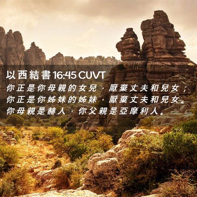 Picture 02 - 以 西 結 書 16:45 CUVT - 你 正 是 你 母 親 的 女 兒 ， 厭 棄 - Bible Verse Picture