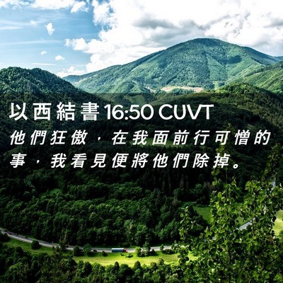 Picture 02 - 以 西 結 書 16:50 CUVT - 他 們 狂 傲 ， 在 我 面 前 行 可 憎 - Bible Verse Picture