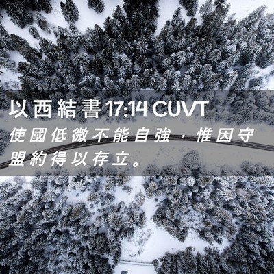 Picture 02 - 以 西 結 書 17:14 CUVT - 使 國 低 微 不 能 自 強 ， 惟 因 守 - Bible Verse Picture