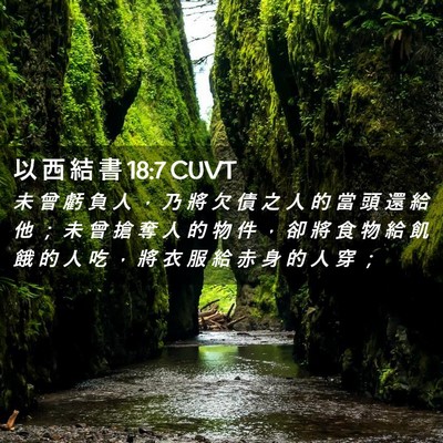 Picture 02 - 以 西 結 書 18:7 CUVT - 未 曾 虧 負 人 ， 乃 將 欠 債 之 人 - Bible Verse Picture