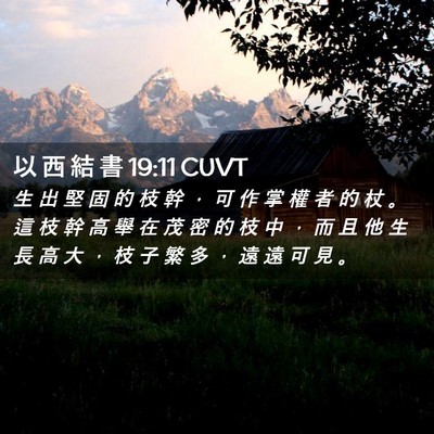 Picture 02 - 以 西 結 書 19:11 CUVT - 生 出 堅 固 的 枝 幹 ， 可 作 掌 權 - Bible Verse Picture