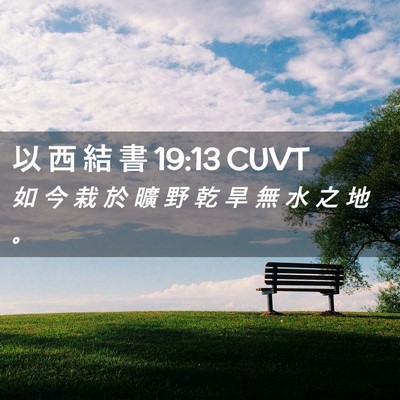 Picture 02 - 以 西 結 書 19:13 CUVT - 如 今 栽 於 曠 野 乾 旱 無 水 之 地 - Bible Verse Picture