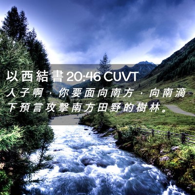 Picture 02 - 以 西 結 書 20:46 CUVT - 人 子 啊 ， 你 要 面 向 南 方 ， 向 - Bible Verse Picture